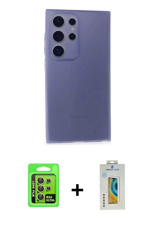 ieg™ Galaxy S24 Ultra Kılıf Atlas Minimal Prime - Siyah Polymer Nano Ekran Koruyucu + Sarı Raze Meta