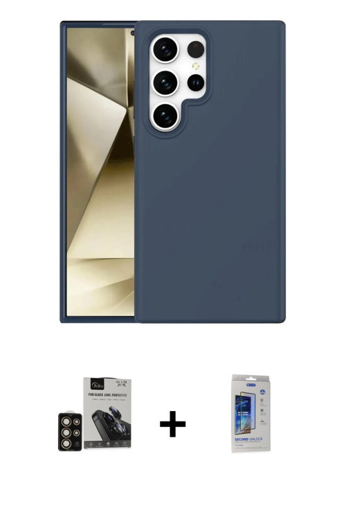 ieg™ Galaxy S24 Ultra Kılıf Kozmos Yansıma Özel Seri - Siyah Durable Full Glue Curved Cam + Gold PVD
