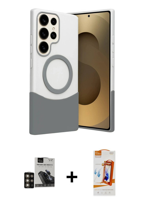 ieg™ Galaxy S24 Ultra Kılıf Kozmos Form Özel Seri - Siyah AutoKit 5in1 Fiber Polymer Nano Ekran Koru