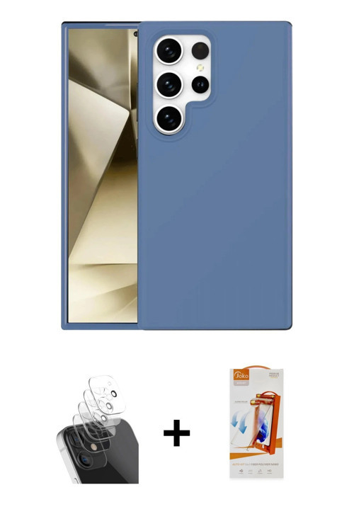 ieg™ Galaxy S24 Ultra Kılıf Kozmos Yansıma Özel Seri - Siyah AutoKit 5in1 Fiber Polymer Nano Ekran K