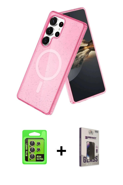 ieg™ Galaxy S24 Ultra Kılıf Nova Asil Prime - Siyah Bilvis Hayalet Cam Ekran Koruyucu + Sarı Raze Me