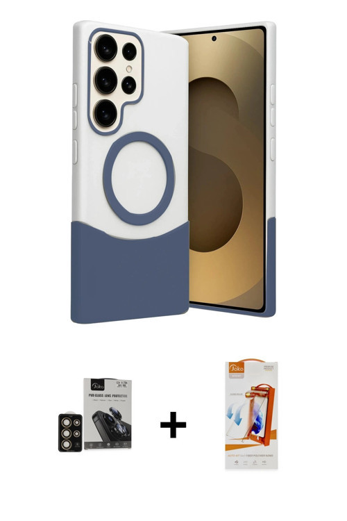 ieg™ Galaxy S24 Ultra Kılıf Kozmos Form Özel Seri - Siyah AutoKit 5in1 Fiber Polymer Nano Ekran Koru