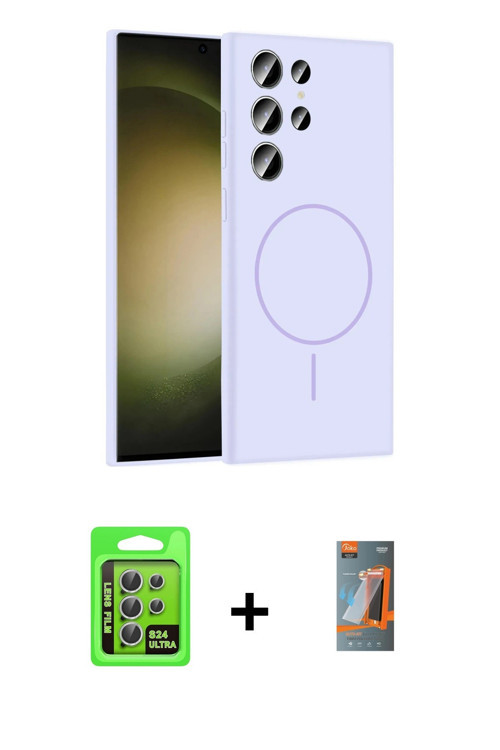 Galaxy S24 Ultra Kılıf Yankı Form Serisi - Siyah AutoKit 5in1 Fiber Hayalet Polymer Nano Ekran