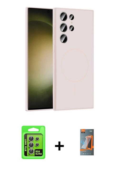 Galaxy S24 Ultra Kılıf Yankı Form Serisi - Siyah AutoKit 5in1 Fiber Hayalet Polymer Nano Ekran