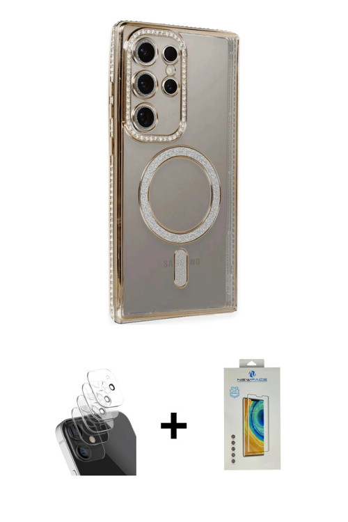 ieg™ Galaxy S24 Ultra Kılıf Zirve Doku Prime - Siyah Polymer Nano Ekran Koruyucu + Şeffaf Kamera Len