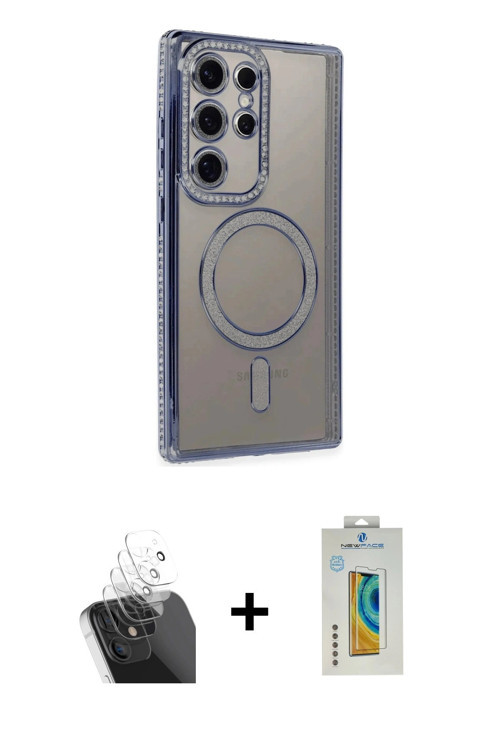 ieg™ Galaxy S24 Ultra Kılıf Zirve Doku Prime - Siyah Polymer Nano Ekran Koruyucu + Şeffaf Kamera Len
