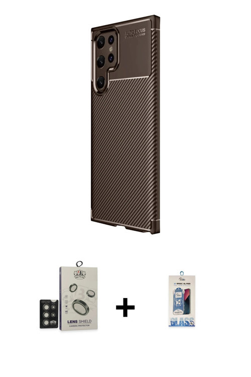 ieg™ Galaxy S25 Ultra Kılıf Eksen Form Prime - Siyah Joko Magic 5D Cam + Titan Gri Bilvis Titan Kame