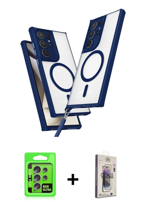 ieg™ Galaxy S25 Ultra Kılıf Atlas Doku Koleksiyonu - Siyah Bilvis 3D Cam Ekran Koruyucu + Natural Gr