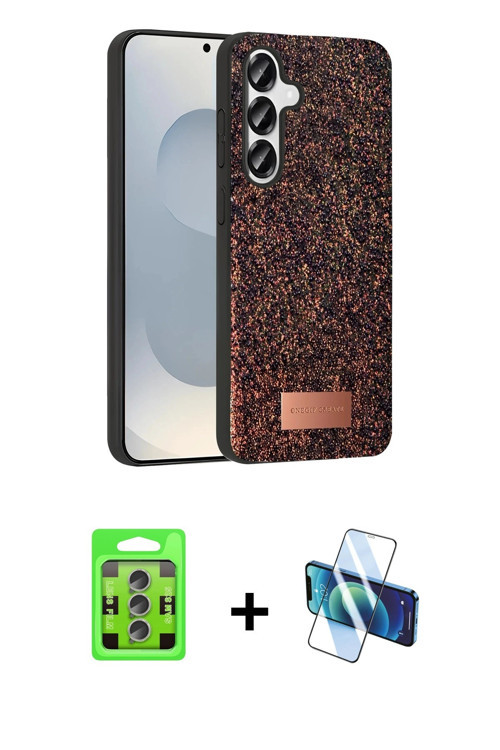 ieg™ Galaxy S25 Plus Kılıf Vadi Klasik Serisi - Siyah 3D Antistatik Seramik Nano Ekran Koruyucu + La