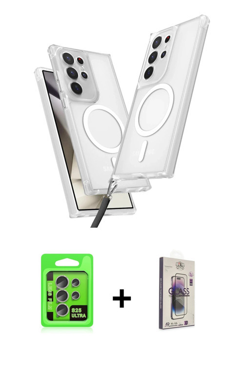 ieg™ Galaxy S25 Ultra Kılıf Atlas Doku Koleksiyonu - Siyah Bilvis 3D Cam Ekran Koruyucu + Natural Gr