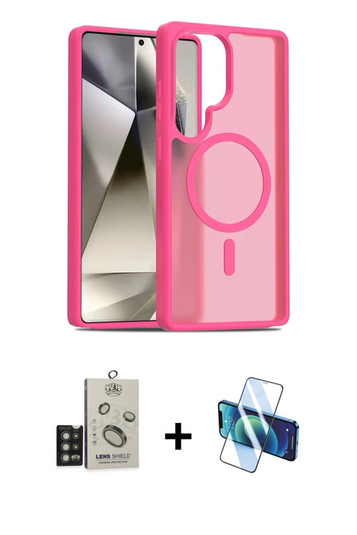 ieg™ Galaxy S25 Ultra Kılıf Siluet Minimal Prime - Siyah 3D Antistatik Cam Ekran Koruyucu + Titan Gr