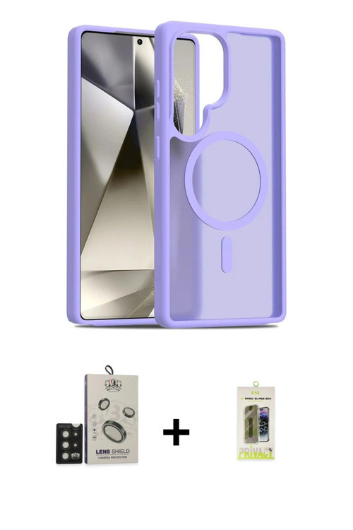 ieg™ Galaxy S25 Ultra Kılıf Siluet Minimal Prime - Siyah Joko Magic 5D Hayalet Cam + Siyah Bilvis Ti