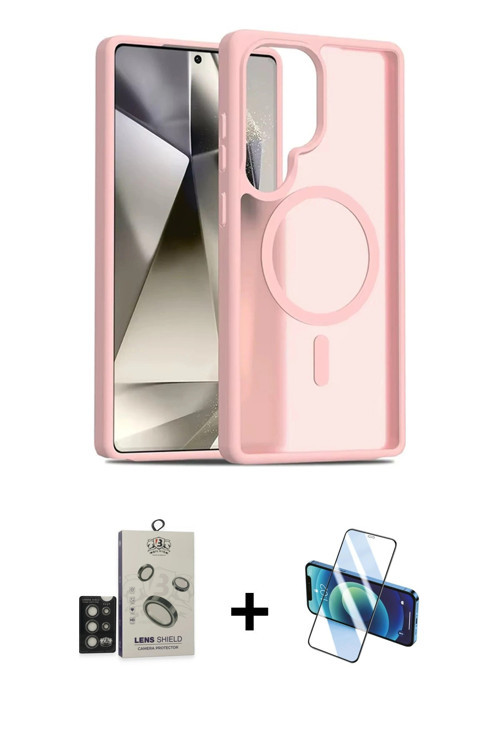 ieg™ Galaxy S25 Ultra Kılıf Siluet Minimal Prime - Siyah 3D Antistatik Cam Ekran Koruyucu + Titan Gr