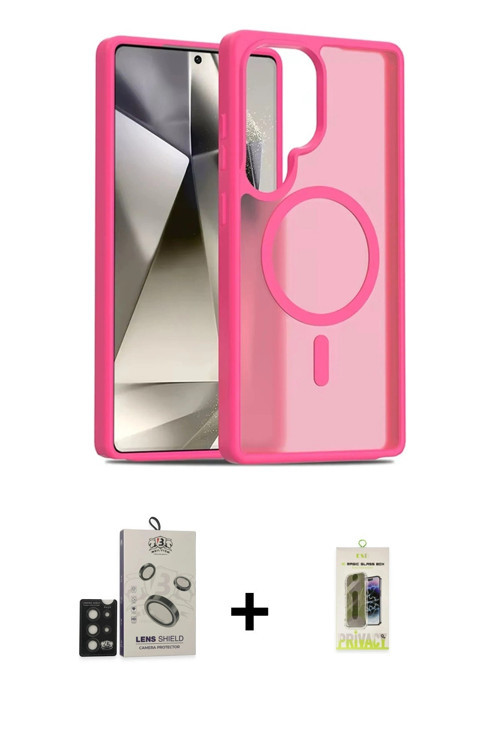 ieg™ Galaxy S25 Ultra Kılıf Siluet Minimal Prime - Siyah Joko Magic 5D Hayalet Cam + Siyah Bilvis Ti