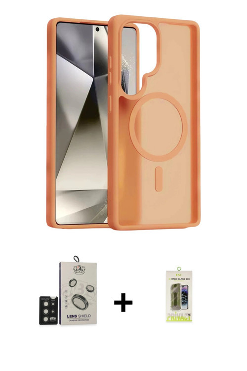 ieg™ Galaxy S25 Ultra Kılıf Siluet Minimal Prime - Siyah Joko Magic 5D Hayalet Cam + Siyah Bilvis Ti