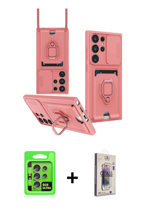 ieg™ Galaxy S25 Ultra Kılıf Vadi Form Prime - Siyah Bilvis 3D Cam Ekran Koruyucu + Natural Grey Raze