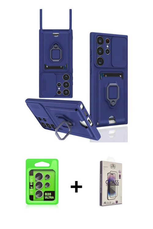 ieg™ Galaxy S25 Ultra Kılıf Vadi Form Prime - Siyah Bilvis 3D Cam Ekran Koruyucu + Natural Grey Raze