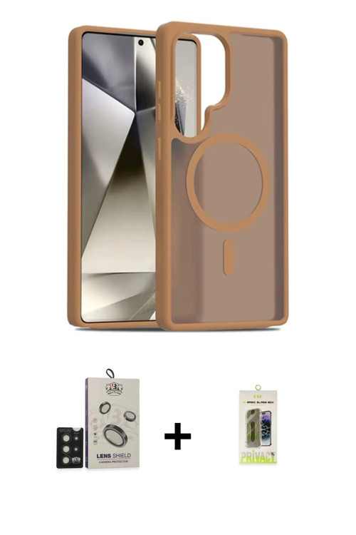 ieg™ Galaxy S25 Ultra Kılıf Siluet Minimal Prime - Siyah Joko Magic 5D Hayalet Cam + Siyah Bilvis Ti
