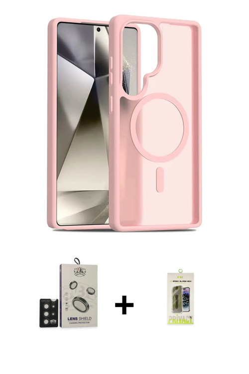 ieg™ Galaxy S25 Ultra Kılıf Siluet Minimal Prime - Siyah Joko Magic 5D Hayalet Cam + Siyah Bilvis Ti