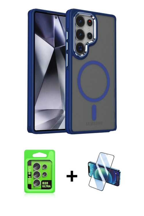 ieg™ Galaxy S25 Ultra Kılıf Yörünge Klasik - Siyah 3D Antistatik Seramik Nano Ekran Koruyucu + Natur