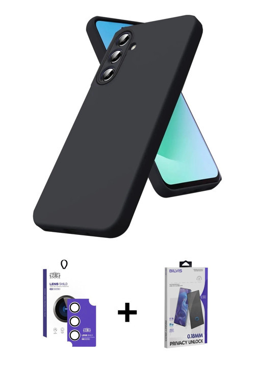 ieg™ Galaxy S26 Kılıf Kozmos Yansıma Özel Seri - Siyah Bilvis Hayalet Cam Ekran Koruyucu + Gümüş Bil