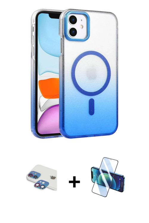 ieg™ iPhone 11 Kılıf Ahenk Doku Özel Seri - Siyah 3D Antistatik Seramik Nano Ekran Koruyucu + Gökkuş