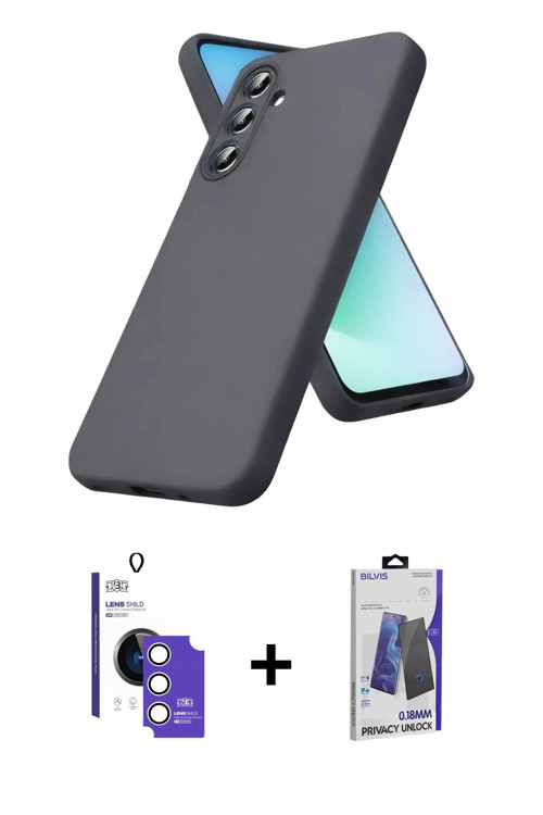 ieg™ Galaxy S26 Kılıf Kozmos Yansıma Özel Seri - Siyah Bilvis Hayalet Cam Ekran Koruyucu + Gümüş Bil