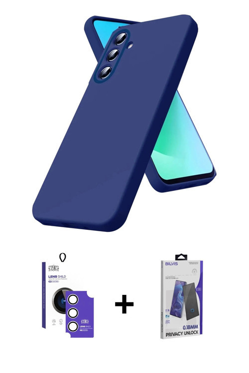 ieg™ Galaxy S26 Kılıf Kozmos Yansıma Özel Seri - Siyah Bilvis Hayalet Cam Ekran Koruyucu + Gümüş Bil