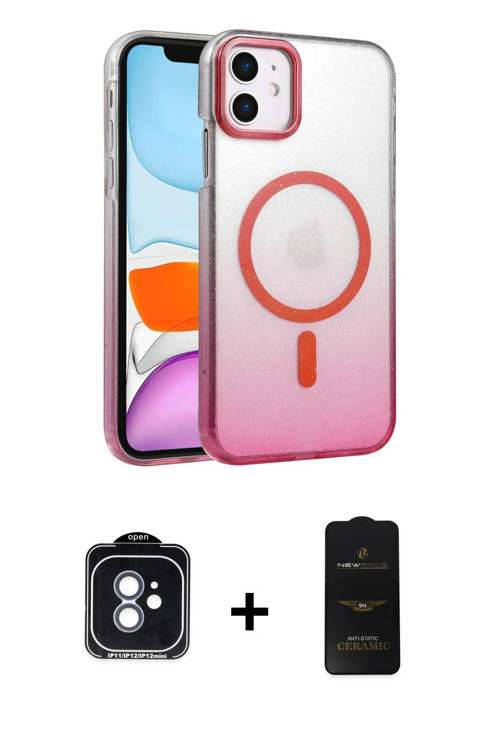 ieg™ iPhone 11 Kılıf Ahenk Doku Özel Seri - Siyah 6D Antistatik Mat Seramik Hayalet Nano Ekran Koruy
