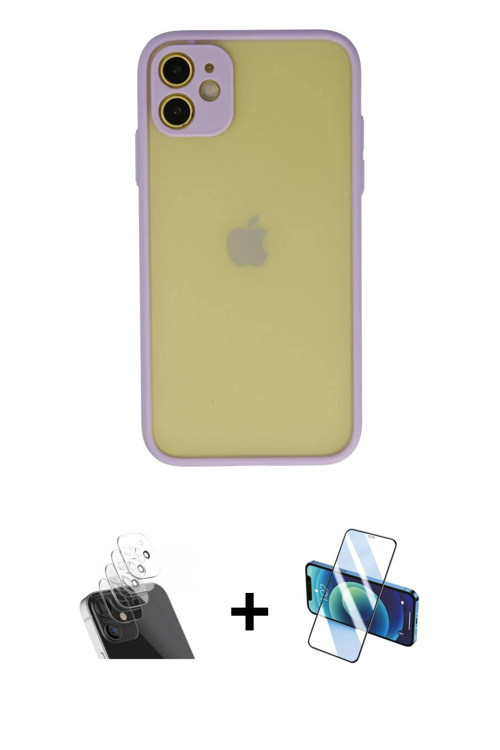 ieg™ iPhone 11 Kılıf Ahenk Çizgi Serisi - Siyah 3D Antistatik Seramik Nano Ekran Koruyucu + Şeffaf K