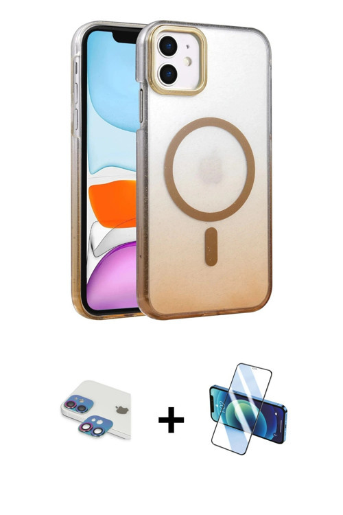 ieg™ iPhone 11 Kılıf Ahenk Doku Özel Seri - Siyah 3D Antistatik Seramik Nano Ekran Koruyucu + Gökkuş