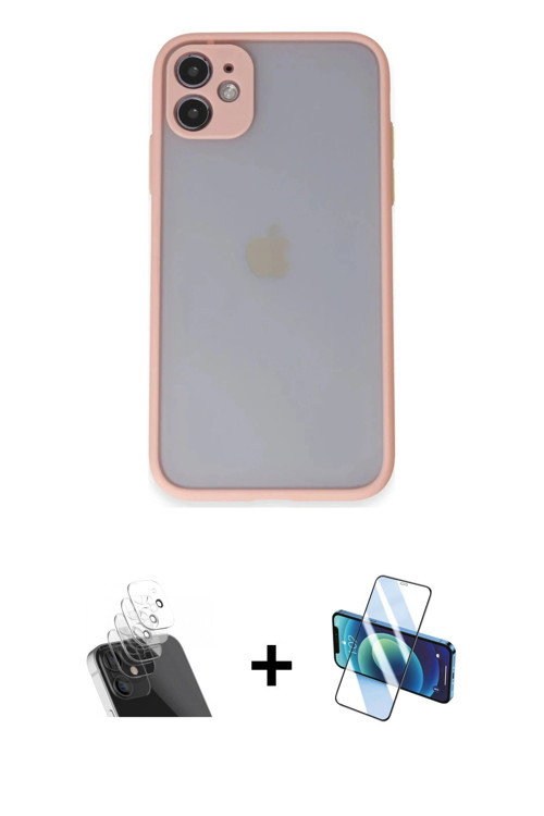 ieg™ iPhone 11 Kılıf Ahenk Çizgi Serisi - Siyah 3D Antistatik Seramik Nano Ekran Koruyucu + Şeffaf K