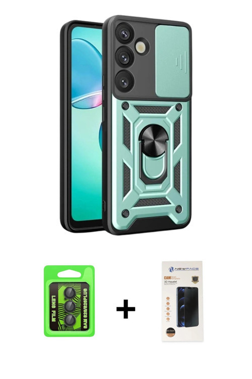 ieg™ Galaxy S26 Plus Kılıf Ahenk Klasik - Siyah 3D Antistatik Hayalet Cam Ekran Koruyucu + Siyah Raz