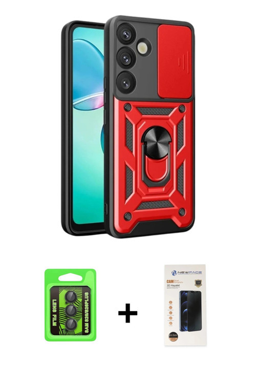 ieg™ Galaxy S26 Plus Kılıf Ahenk Klasik - Siyah 3D Antistatik Hayalet Cam Ekran Koruyucu + Siyah Raz