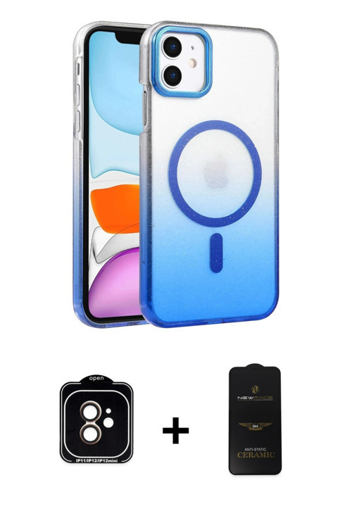 ieg™ iPhone 11 Kılıf Ahenk Doku Özel Seri - Siyah 6D Antistatik Mat Seramik Hayalet Nano Ekran Koruy