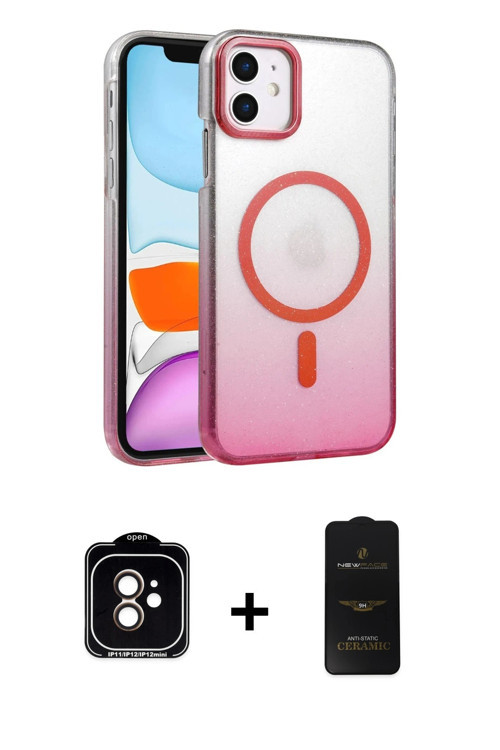 ieg™ iPhone 11 Kılıf Ahenk Doku Özel Seri - Siyah 6D Antistatik Mat Seramik Hayalet Nano Ekran Koruy