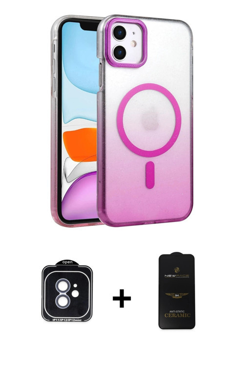 ieg™ iPhone 11 Kılıf Ahenk Doku Özel Seri - Siyah 6D Antistatik Mat Seramik Hayalet Nano Ekran Koruy