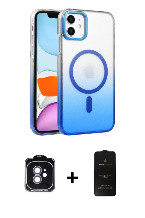 ieg™ iPhone 11 Kılıf Ahenk Doku Özel Seri - Siyah 6D Antistatik Mat Seramik Hayalet Nano Ekran Koruy