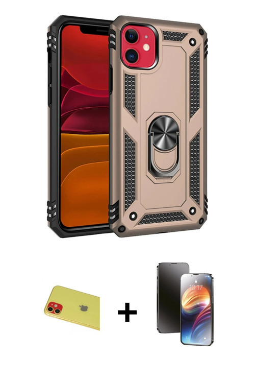 ieg™ iPhone 11 Kılıf Ahenk Klasik Koleksiyonu - Siyah 3D Antistatik Mat Seramik Nano Ekran Koruyucu