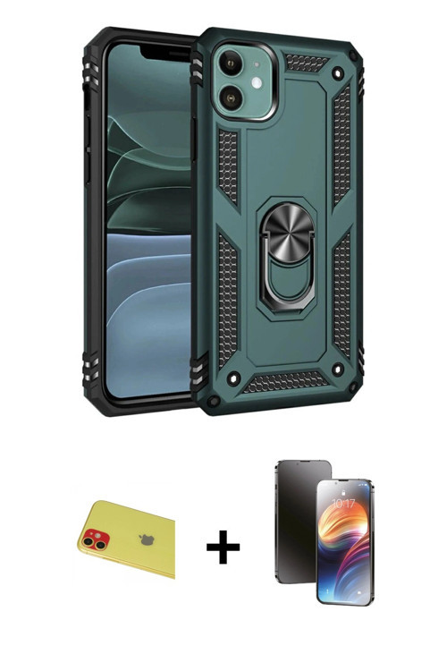 ieg™ iPhone 11 Kılıf Ahenk Klasik Koleksiyonu - Siyah 3D Antistatik Mat Seramik Nano Ekran Koruyucu