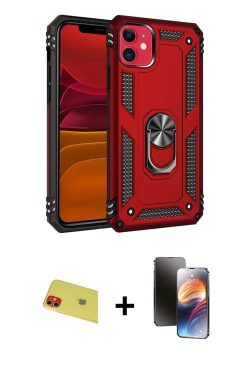 ieg™ iPhone 11 Kılıf Ahenk Klasik Koleksiyonu - Siyah 3D Antistatik Mat Seramik Nano Ekran Koruyucu