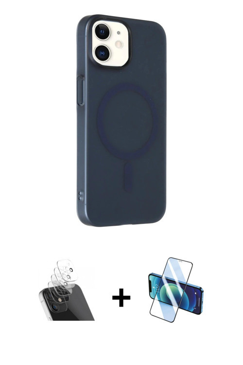 ieg™ iPhone 11 Kılıf Çekirdek Modern Prime - Siyah 3D Antistatik Seramik Nano Ekran Koruyucu + Şeffa