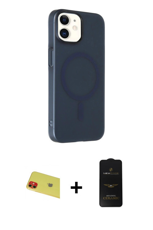 ieg™ iPhone 11 Kılıf Çekirdek Modern Prime - Siyah 6D Antistatik Mat Seramik Hayalet Nano Ekran Koru