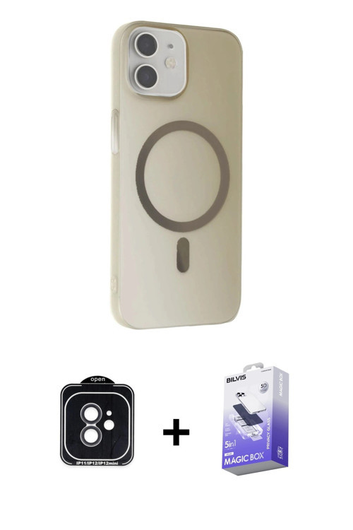 iPhone 11 Kılıf Çekirdek Modern Prime - Siyah Bilvis 5in1 5D Magic Hayalet Cam Ekran Koruyucu +