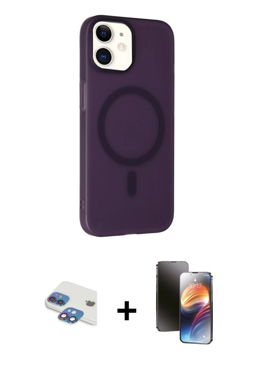 ieg™ iPhone 11 Kılıf Çekirdek Modern Prime - Siyah 3D Antistatik Mat Seramik Nano Ekran Koruyucu + G