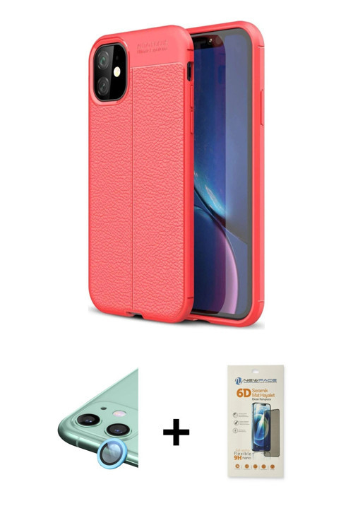 ieg™ iPhone 11 Kılıf Doruk Klasik Özel Seri - Siyah 6D Mat Seramik Hayalet Nano Ekran Koruyucu + Mav