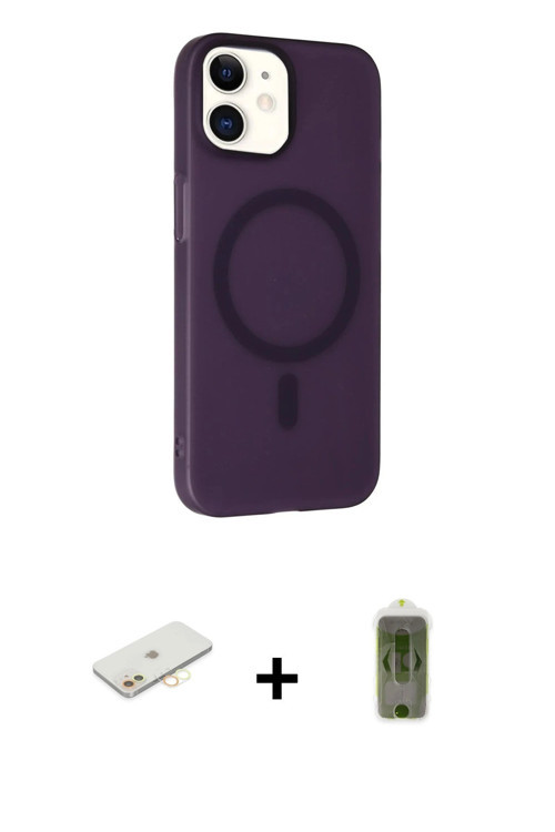 ieg™ iPhone 11 Kılıf Çekirdek Modern Prime - Siyah Joko Magic 5D Hayalet Cam + Sarı Renkli Kamera Le