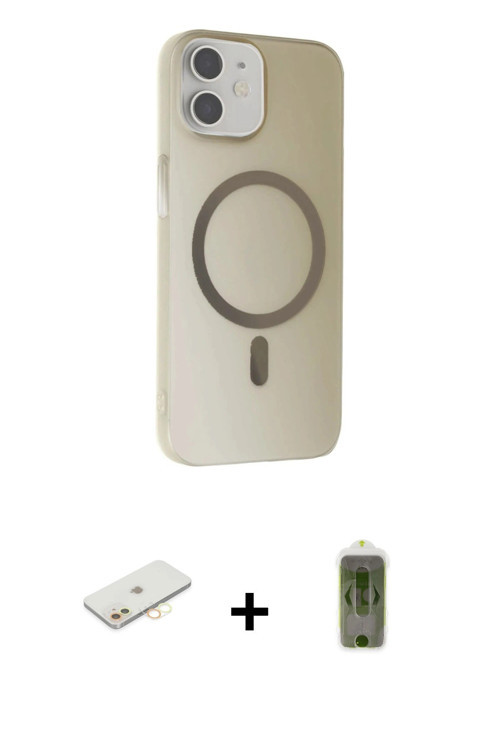 ieg™ iPhone 11 Kılıf Çekirdek Modern Prime - Siyah Joko Magic 5D Hayalet Cam + Sarı Renkli Kamera Le