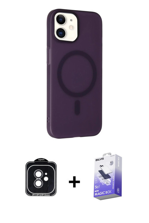 iPhone 11 Kılıf Çekirdek Modern Prime - Siyah Bilvis 5in1 5D Magic Hayalet Cam Ekran Koruyucu +