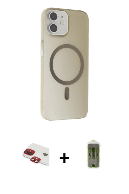 ieg™ iPhone 11 Kılıf Çekirdek Modern Prime - Siyah Joko Magic 5D Hayalet Cam + Kırmızı Pers Alüminyu
